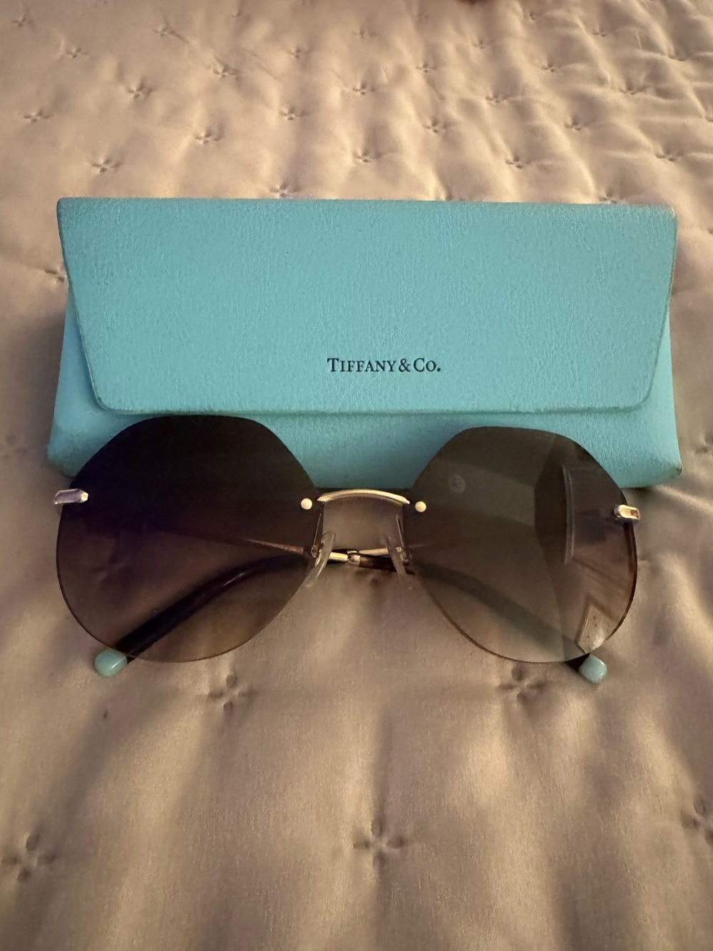 Tiffany & Co. TF3077 Rimless Geometric Sunglasses